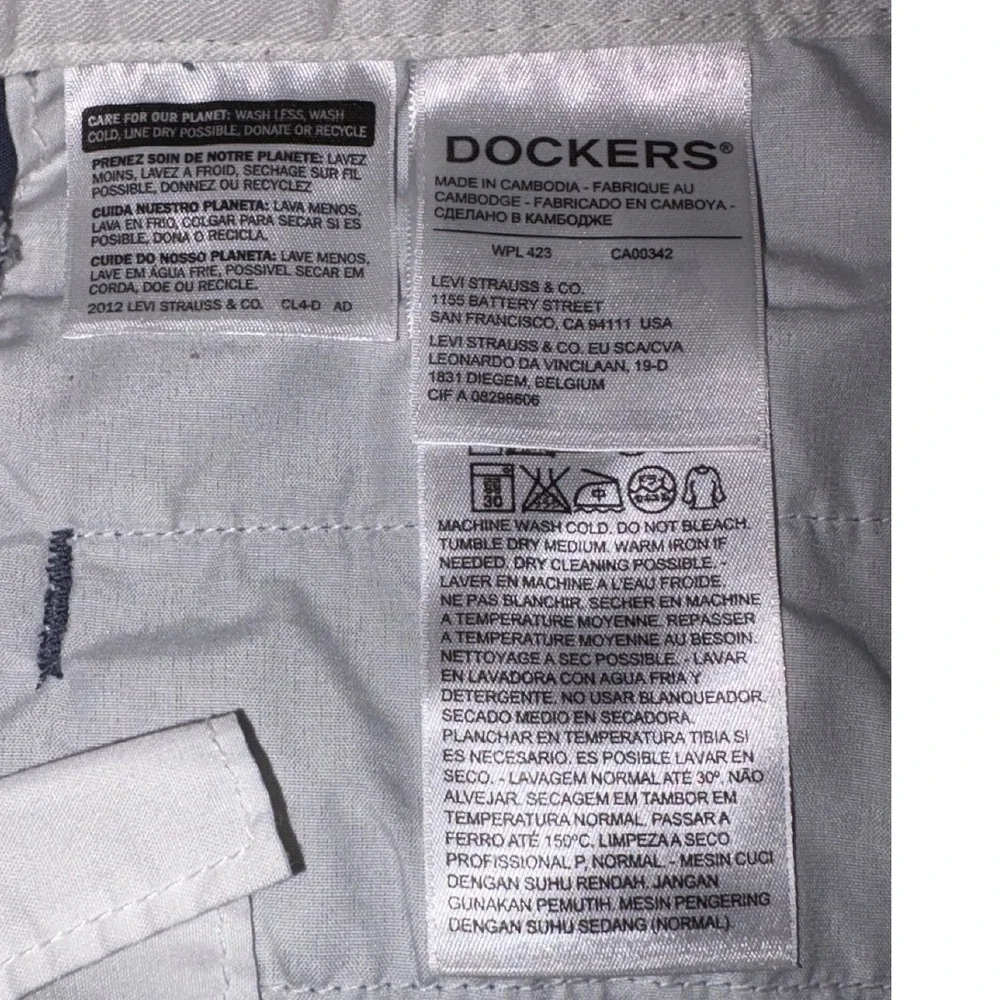 Dockers Mens Anchor Print Flat Front Shorts Navy Blue Size‎ 36
